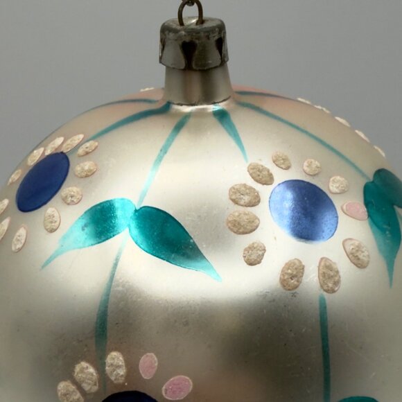 Fantasia Jumbo Mercury Glass Vintage Christmas Ornament Poland Flower Daisy - Picture 6 of 11